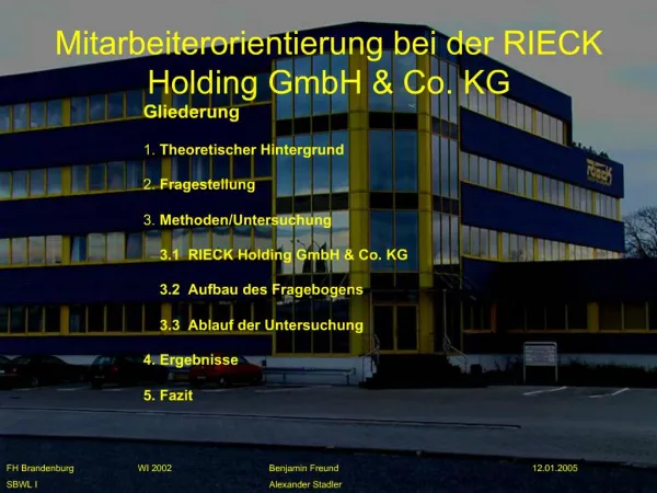 Mitarbeiterorientierung bei der RIECK Holding GmbH Co. KG