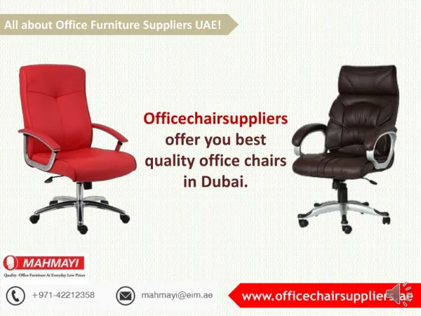 Brief lowdown on Office Chair Suppliers in UAE