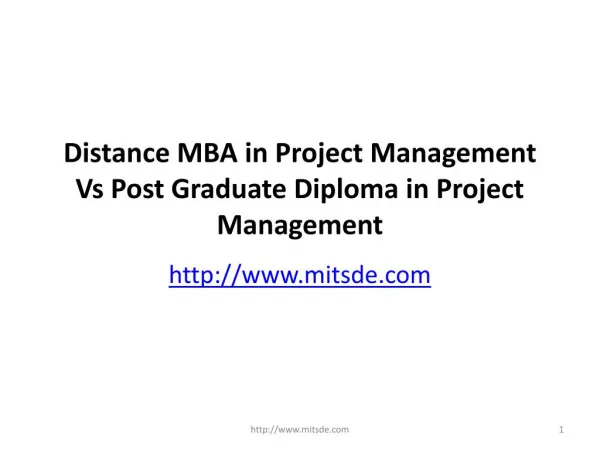 Distance MBA in Project Management Vs Post Graduate Diploma in Project Management