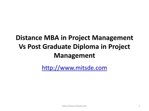 distance mba in project management vs post graduate diploma in project management