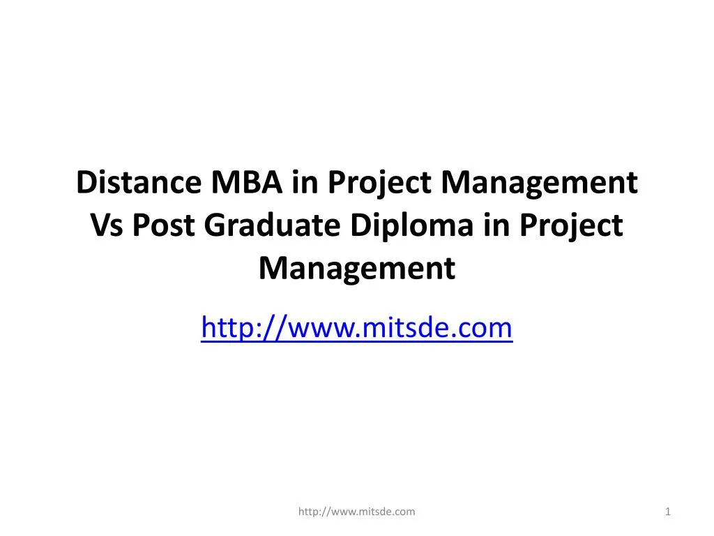 distance mba in project management vs post graduate diploma in project management