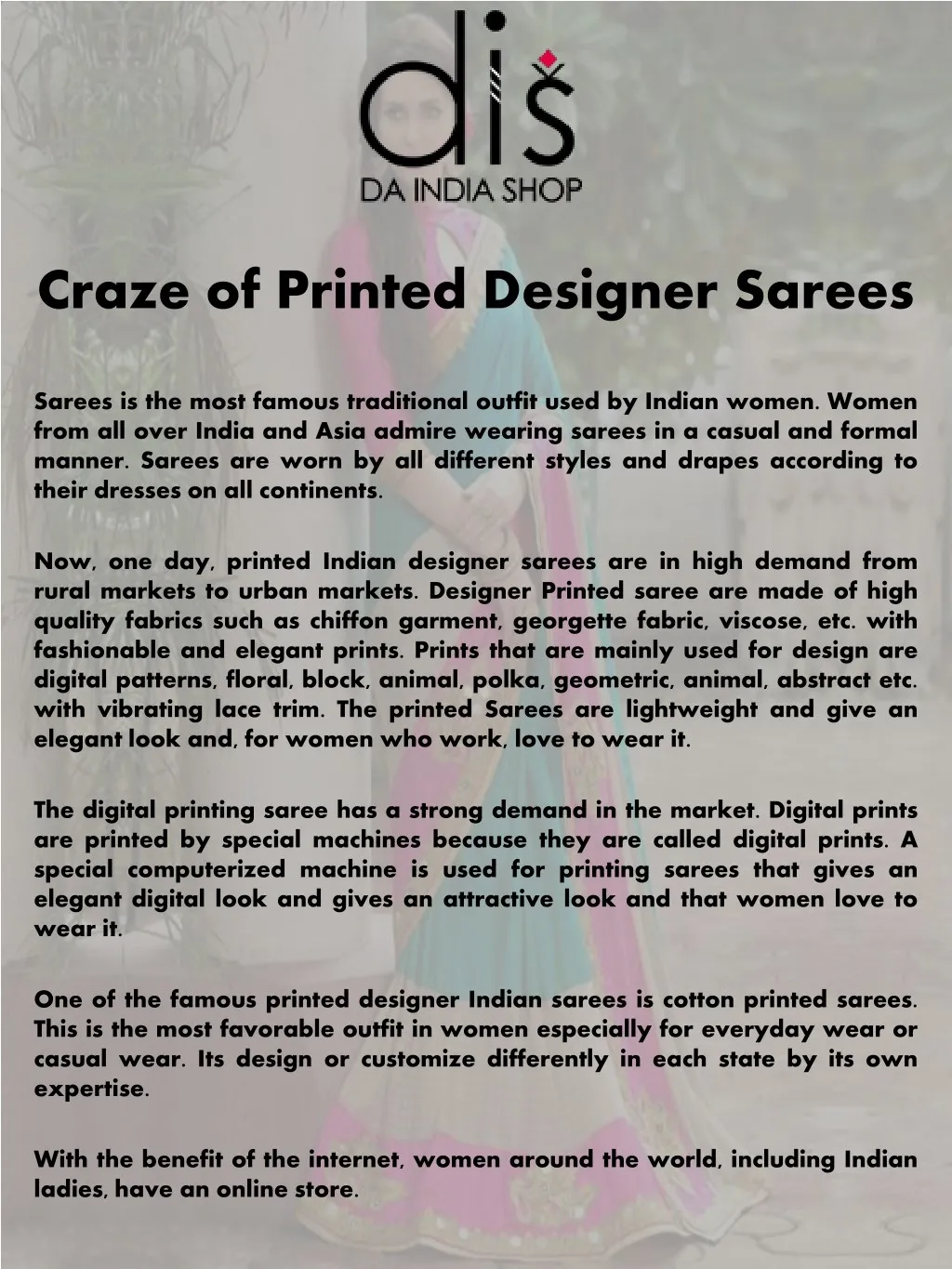 craze of printed designer sarees