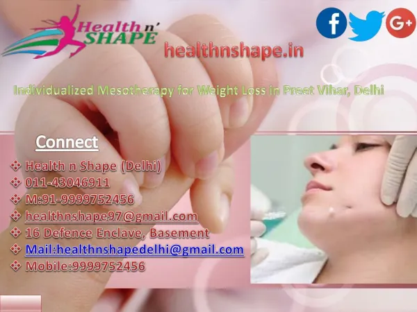 Individualized Mesotherapy for Weight Loss in Preet Vihar, Delhi
