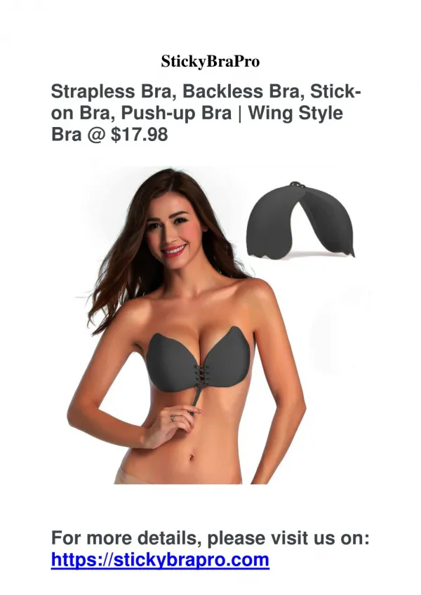 StickyBraPro -Buy Amazing push up bra and Best strapless bra