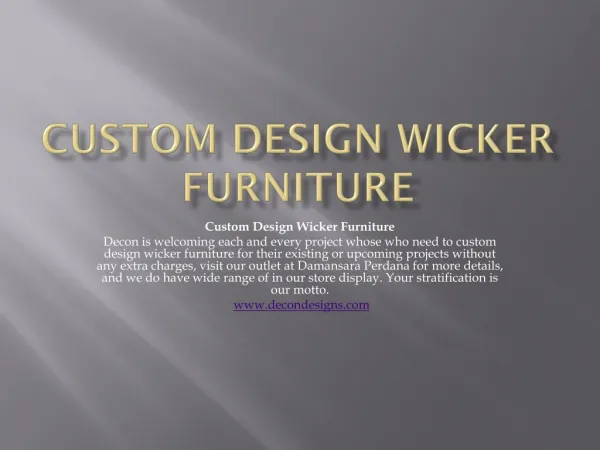 Custom Design Wicker Furniture