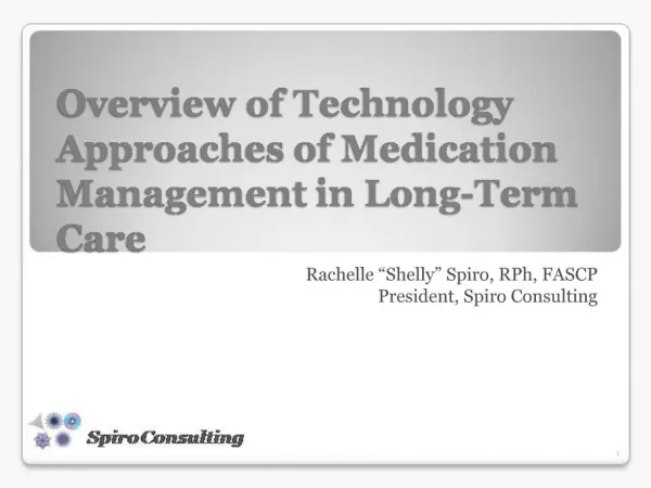Overview of Technology Approaches of Medication Management in Long-Term Care