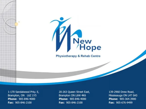 Best Physiotherapy in Brampton, On (905) 846-4000 - New hope clinic