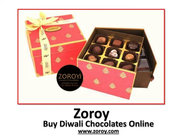Buy Online Chocolates for Diwali - Zoroy