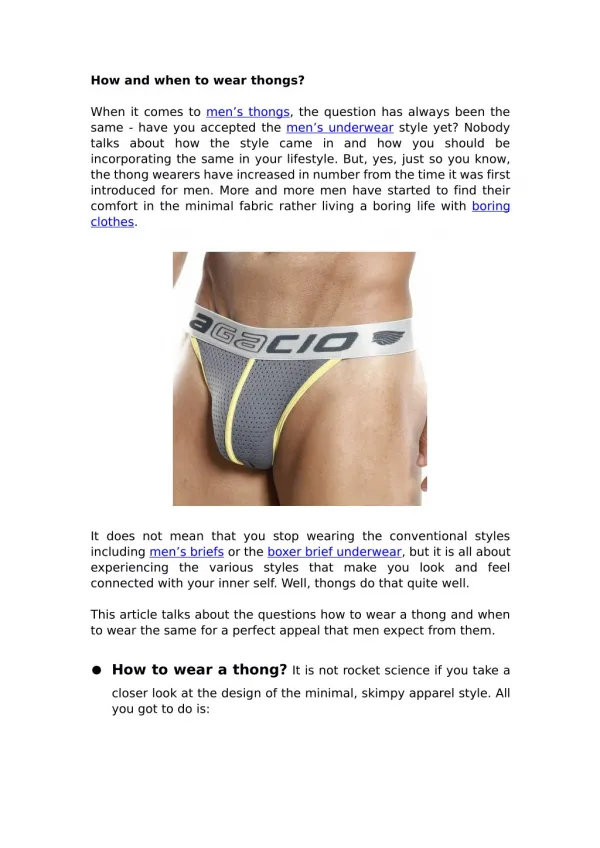 How and when to wear thongs?