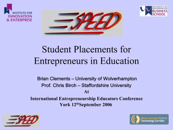Student Placements for Entrepreneurs in Education