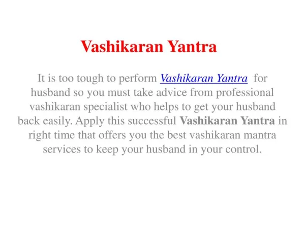 Vashikaran yantra