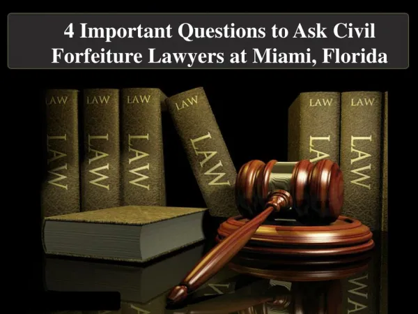 4 Important Questions to Ask Civil Forfeiture Lawyers at Miami, Florida