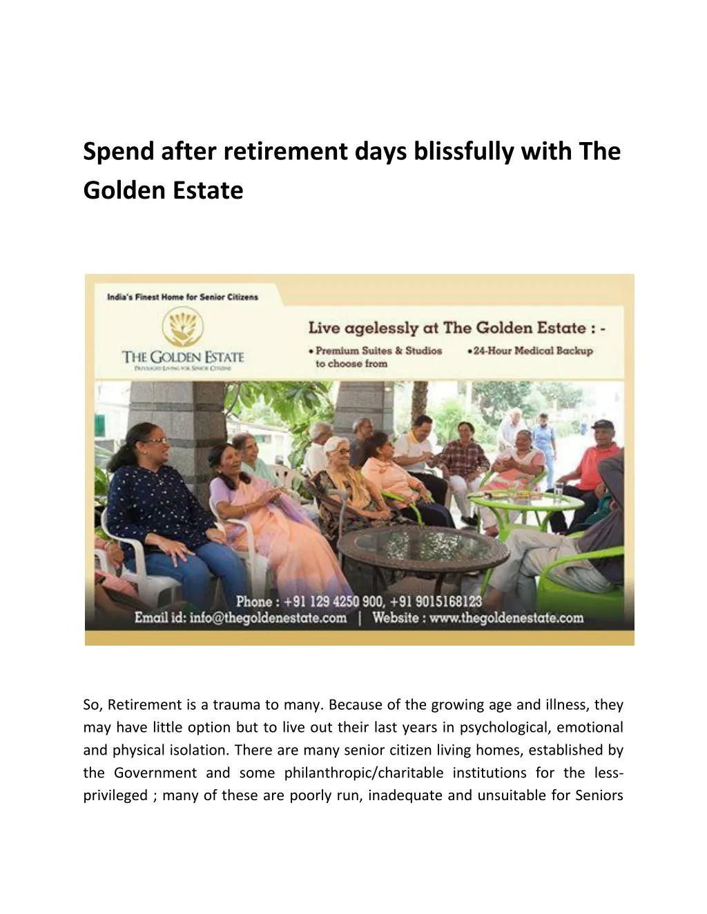 spend after retirement days blissfully with