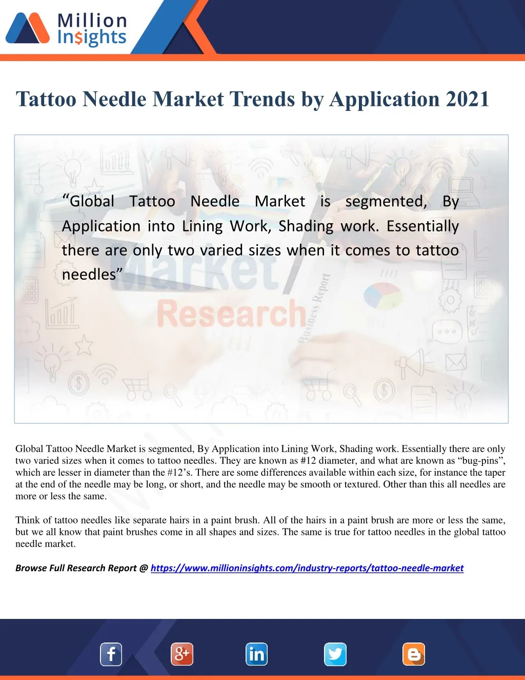 tattoo needle market trends by application 2021