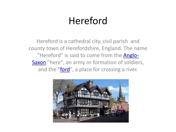 Top 10 destination in hereford
