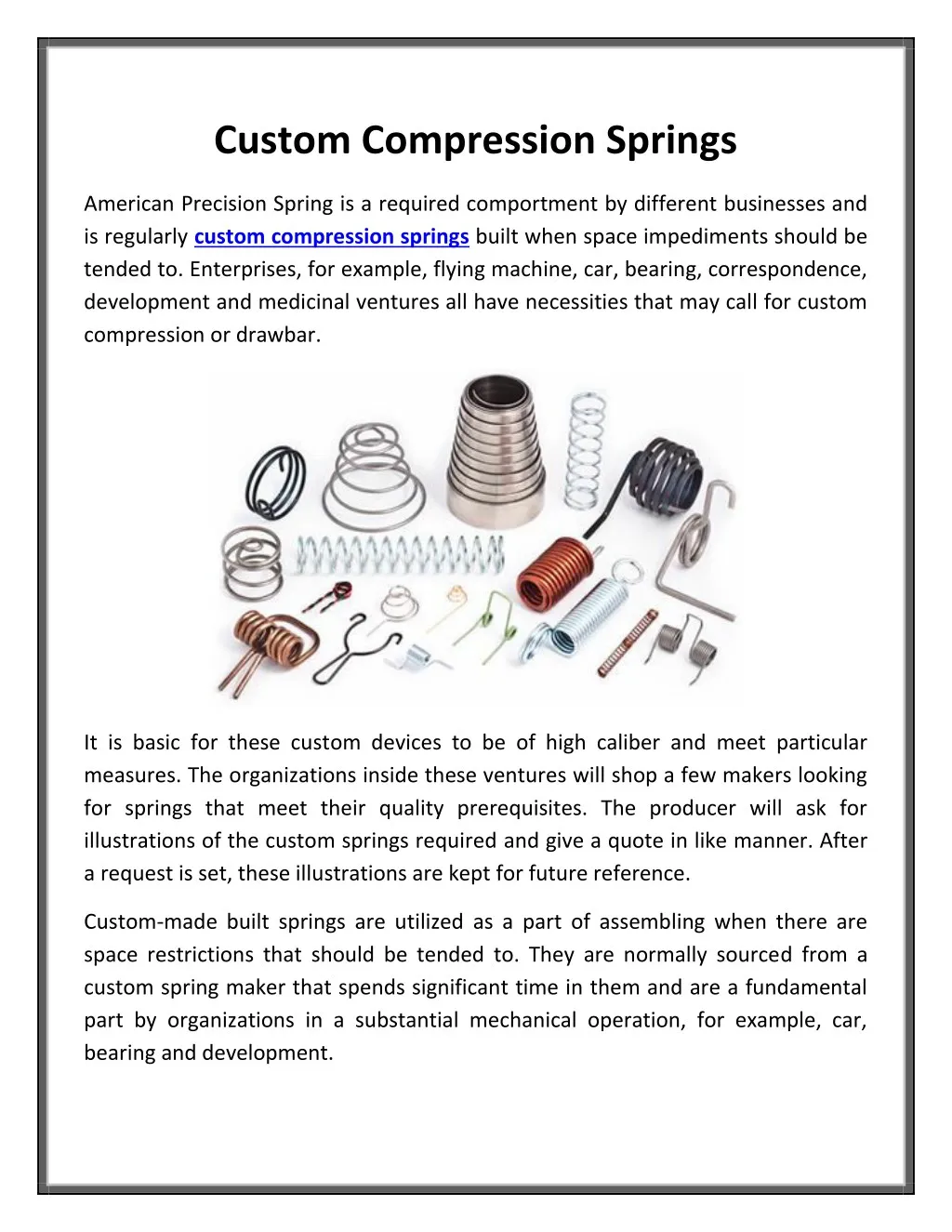 custom compression springs