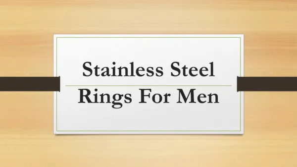 Stainless Steel Rings For Men