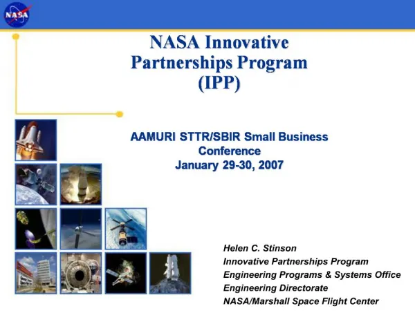 NASA Innovative Partnerships Program IPP