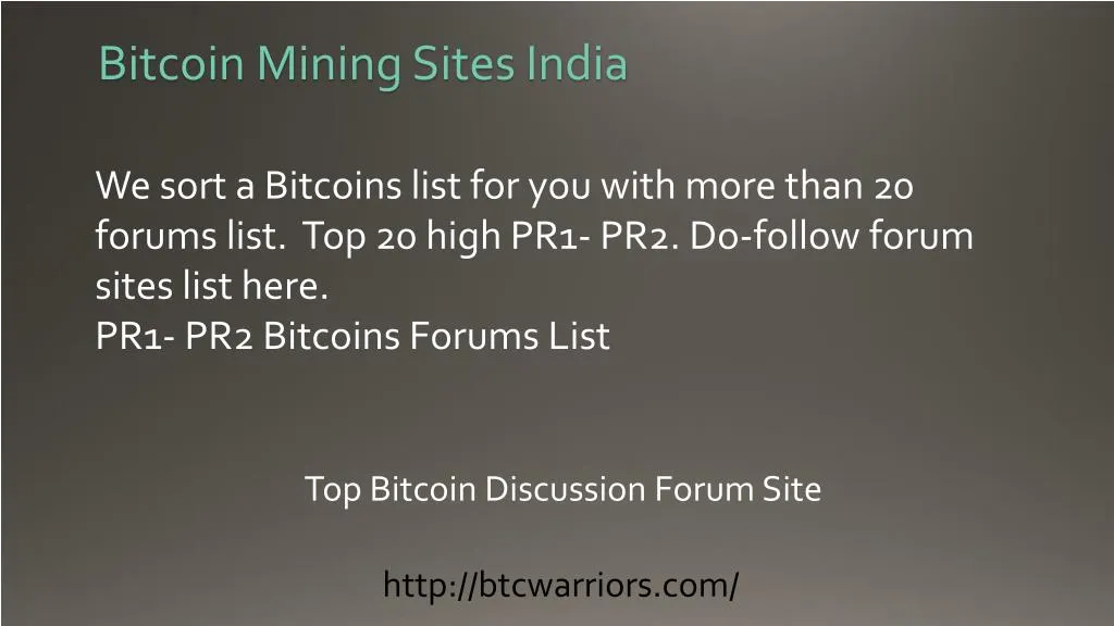 bitcoin mining sites india