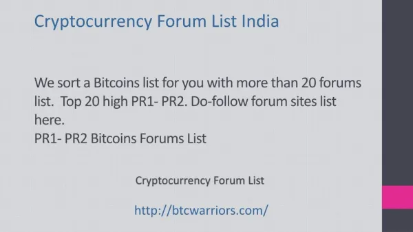 Cryptocurrency Forum India