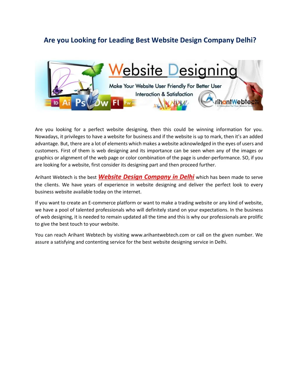 are you looking for leading best website design