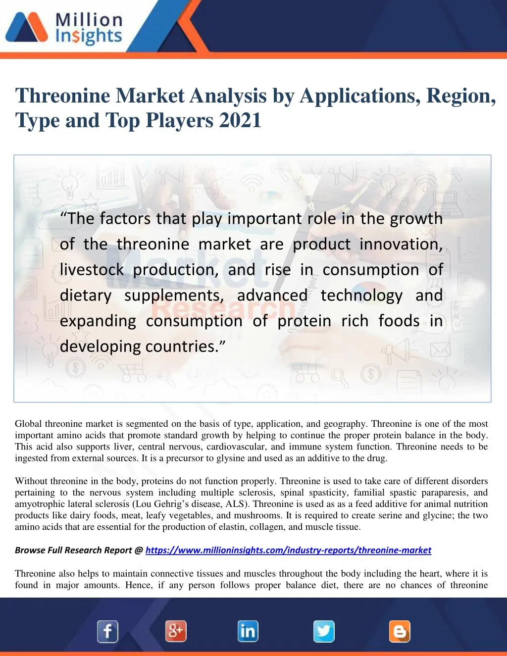 threonine market analysis by applications region
