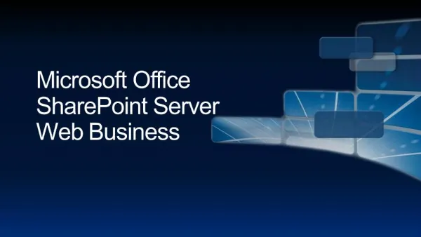 Microsoft Office SharePoint Server Web Business