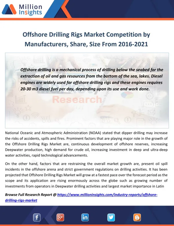 Offshore Drilling Rigs Industry Export, Import by Regions Forecast 2016-2021