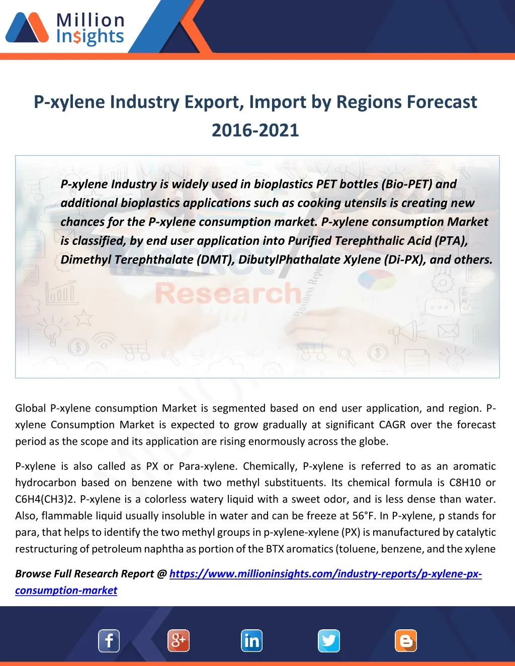 p xylene industry export import by regions