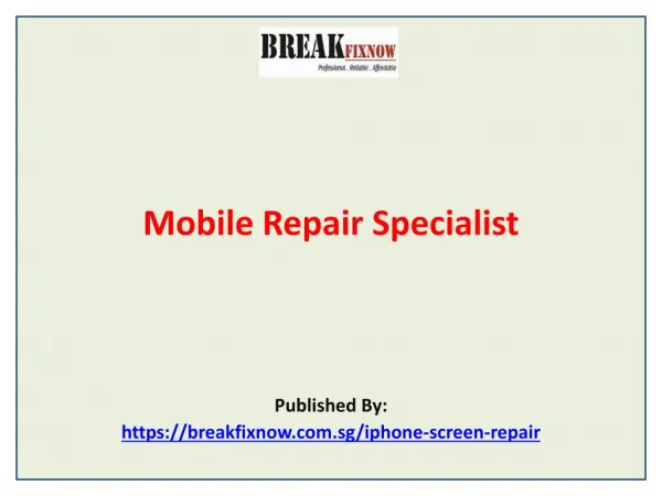 Mobile Repair Specialist