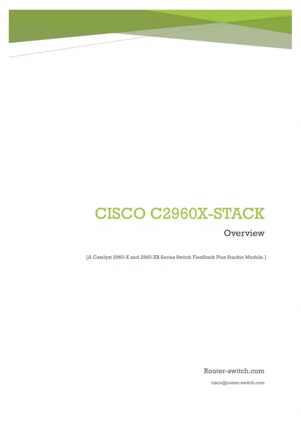 CISCO C2960X-STACK Overview