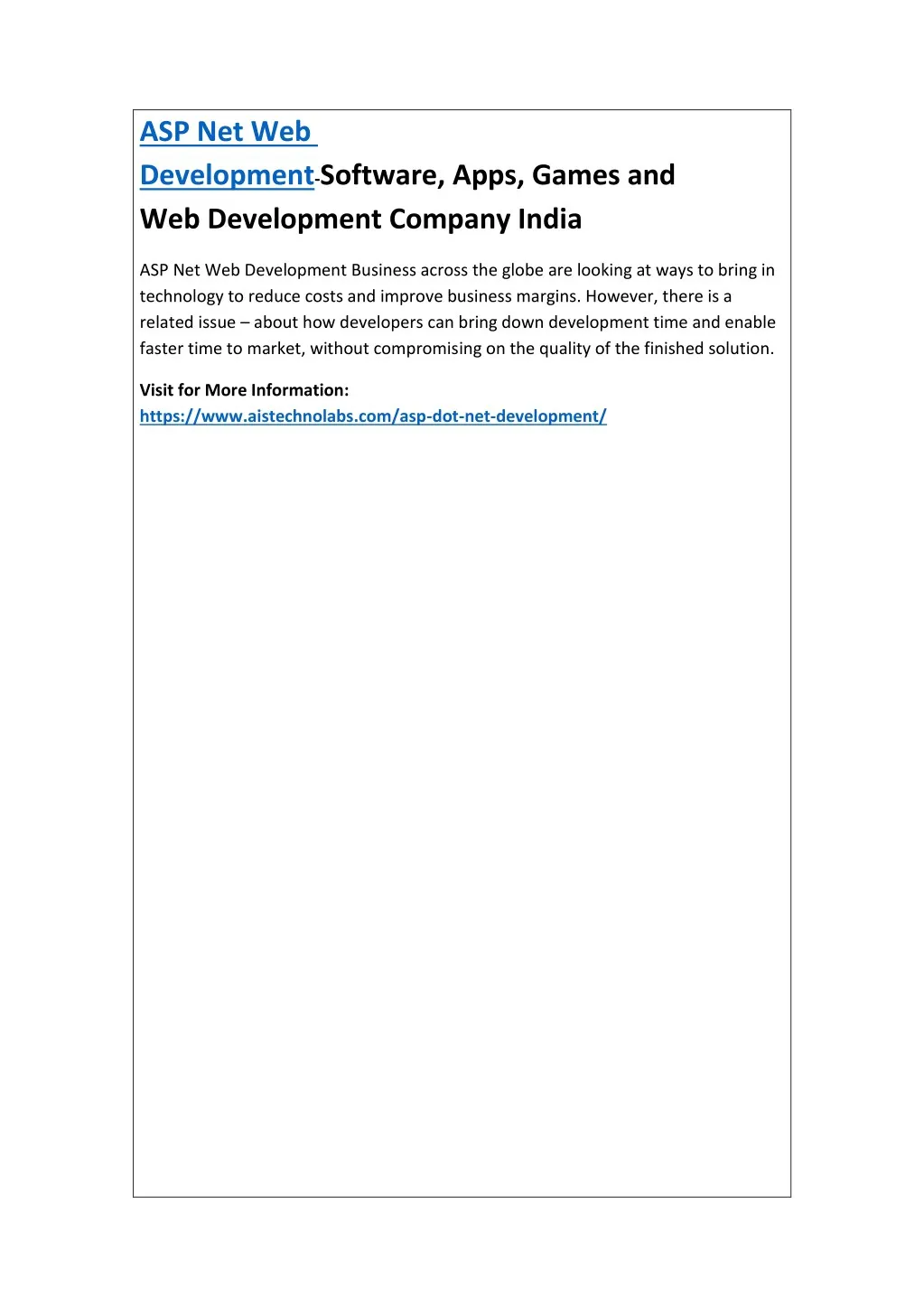 asp net web development software apps games