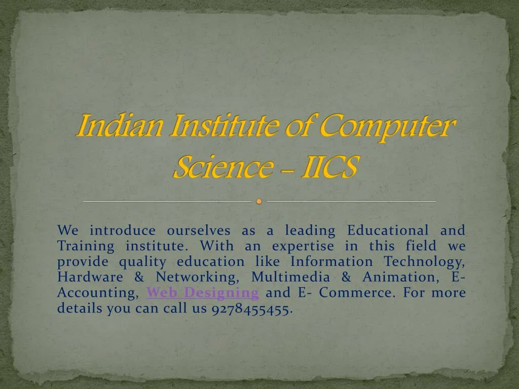 indian institute of computer science iics