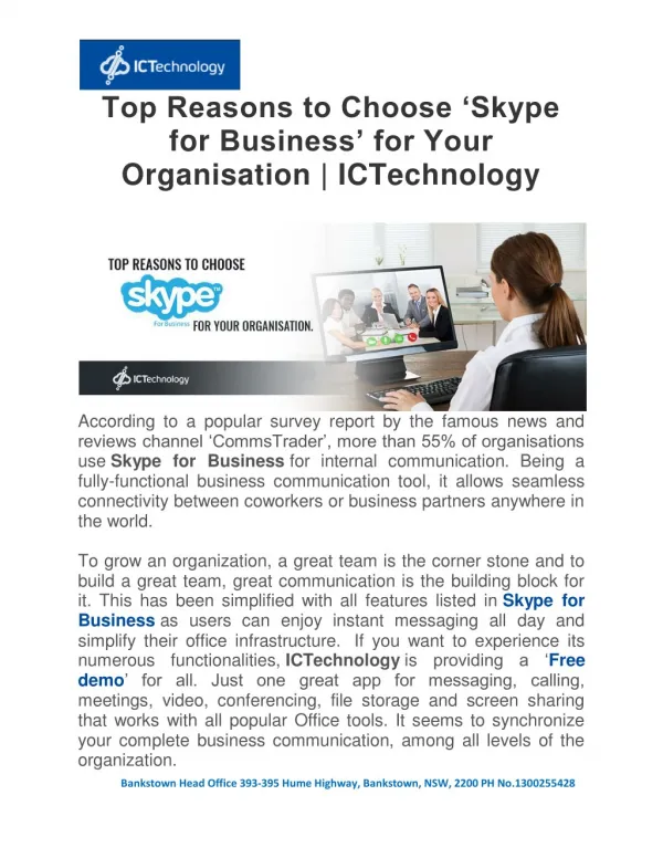 Top Reasons to Choose ‘Skype for Business’ for Your Organisation