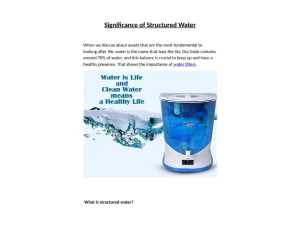 Significance of structured water