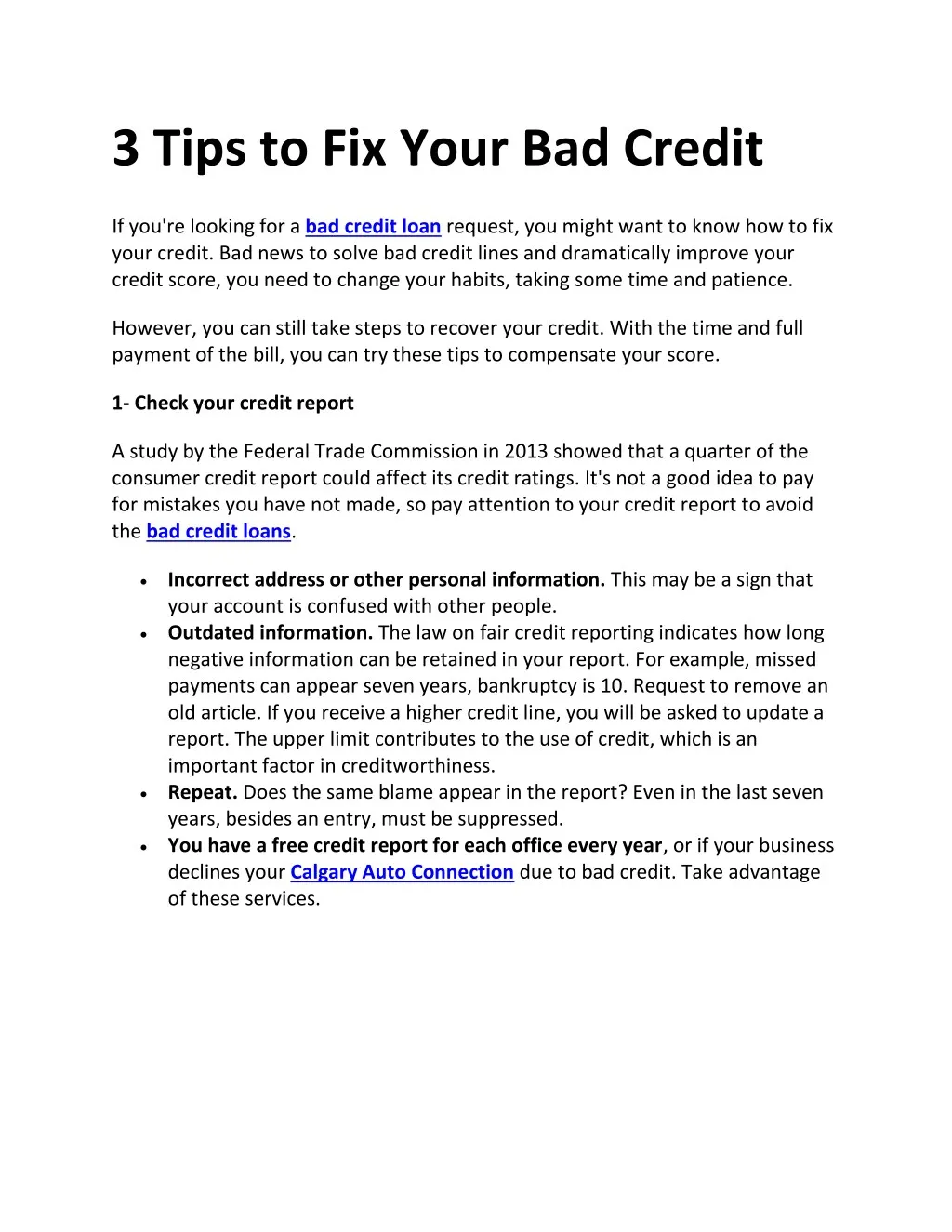 3 tips to fix your bad credit