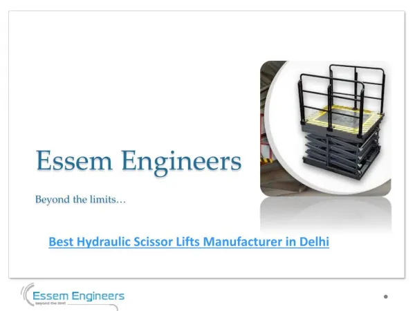 India'a Best Hydraulic Scissor Lift Manufacturer & Supplier
