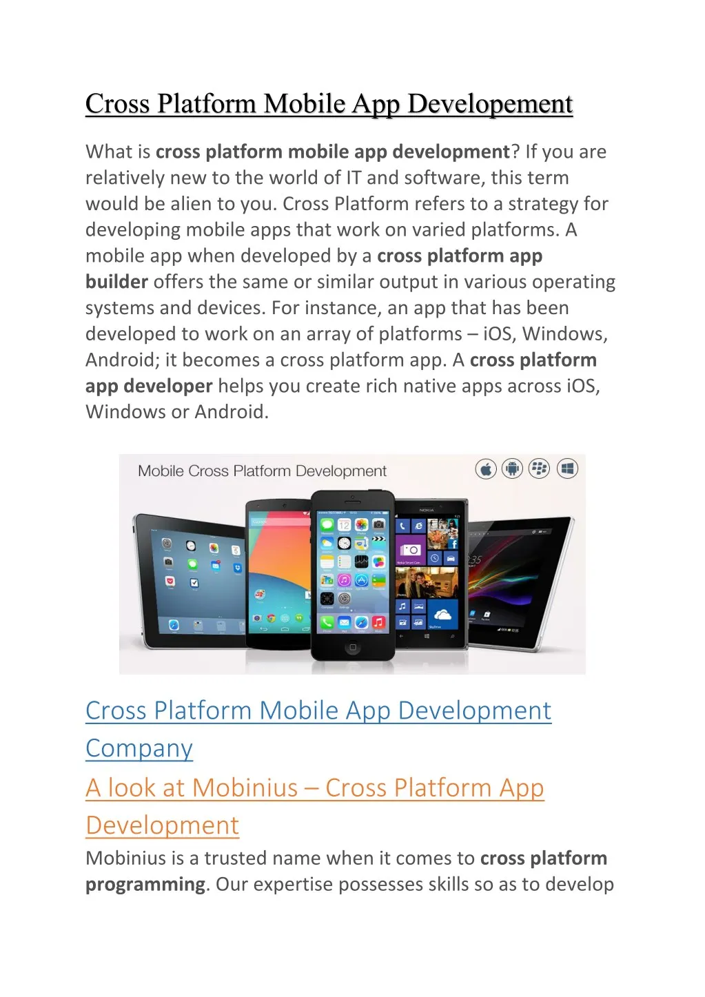 cross platform mobile app developement