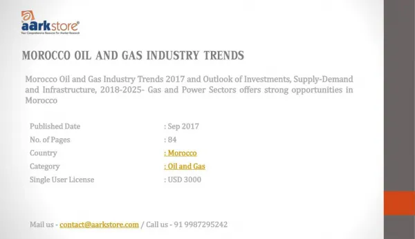 Morocco Oil and Gas Industry Trends 2025