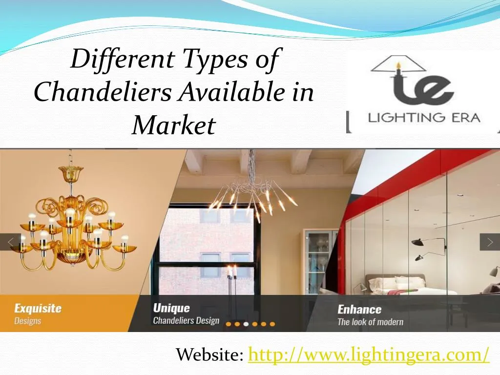 different types of chandeliers available in market