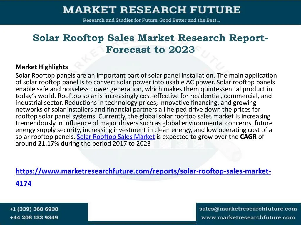 solar rooftop sales market research report forecast to 2023
