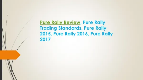 Pure Rally Review, Pure Rally Trading Standards