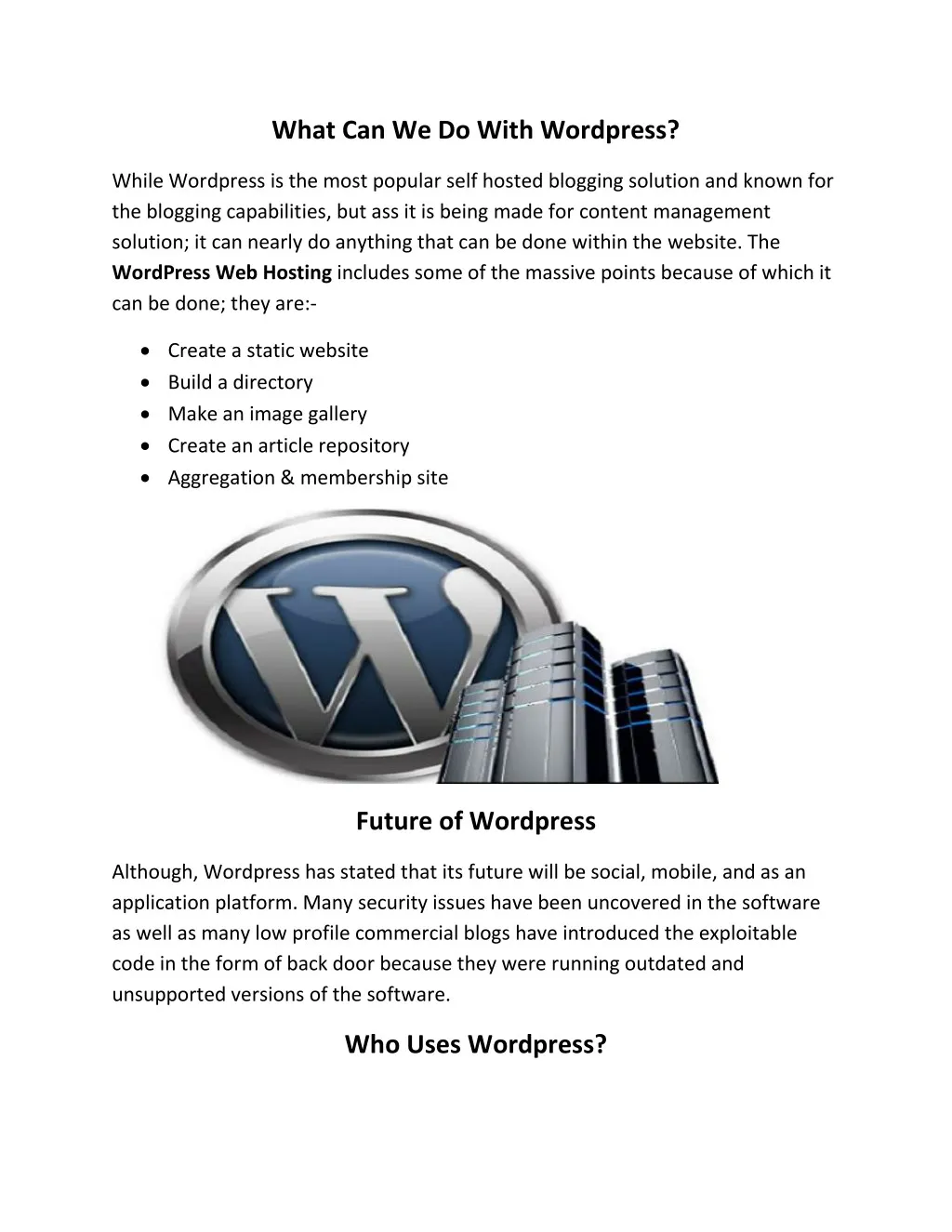 what can we do with wordpress