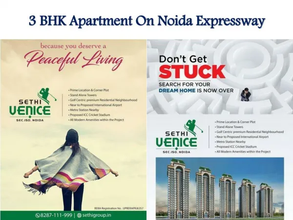 3 BHK Apartment on Noida Expressway - Sethi Venice