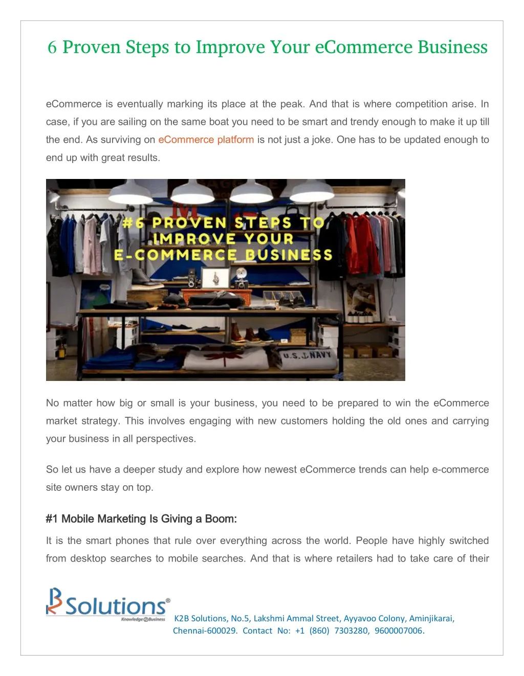 6 proven steps to improve your ecommerce business