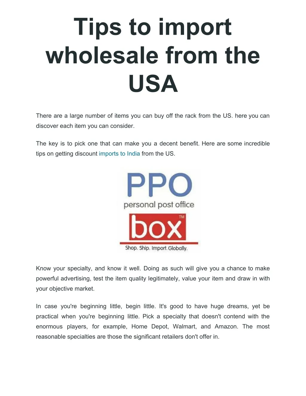 tips to import wholesale from the usa