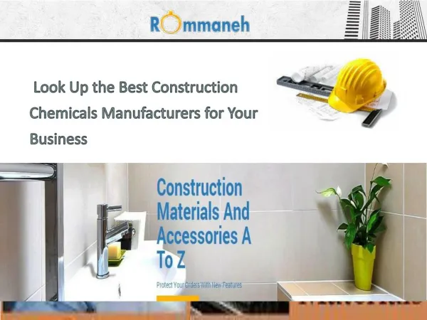 Look Up the Best Construction Chemicals Manufacturers for Your Business
