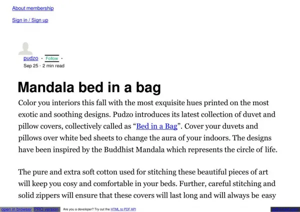 bed in a bag