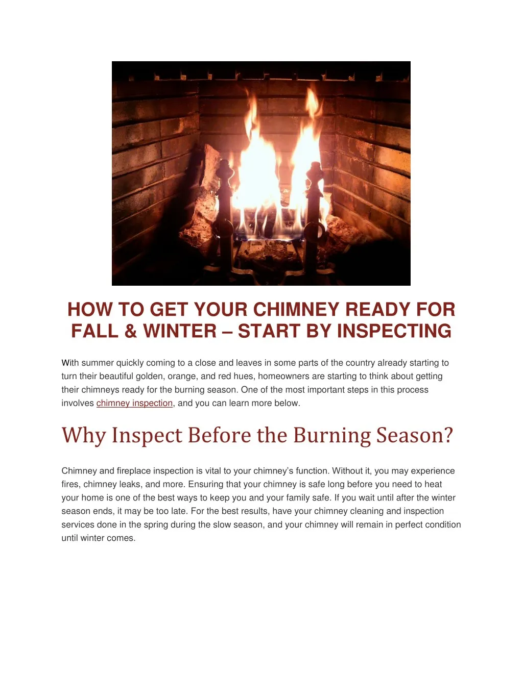 how to get your chimney ready for fall winter