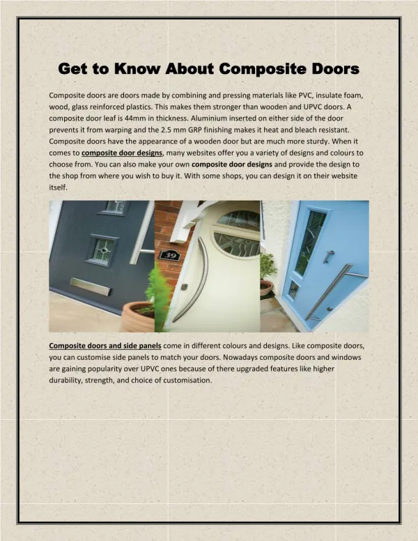Know about composite doors